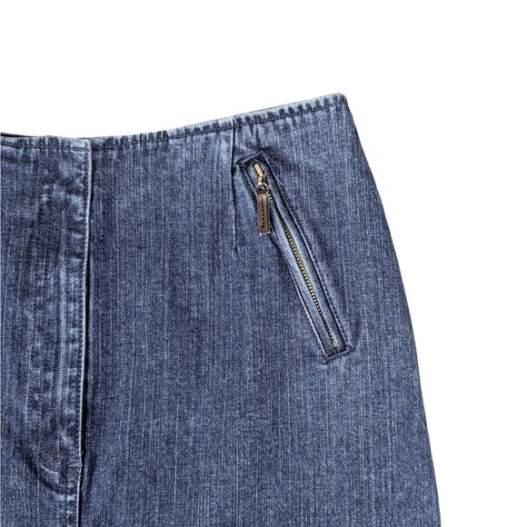 Talbots Jean Skirt 2 Petite Medium Wash Denim Pencil Skirt Stretch Preppy Y2K - Picture 2 of 9